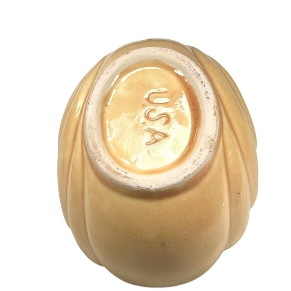 Vtg Ceramic Shell Trinket Dish Yellow Swirls USA MCM Pottery Coastal Decor - Picture 6 of 8